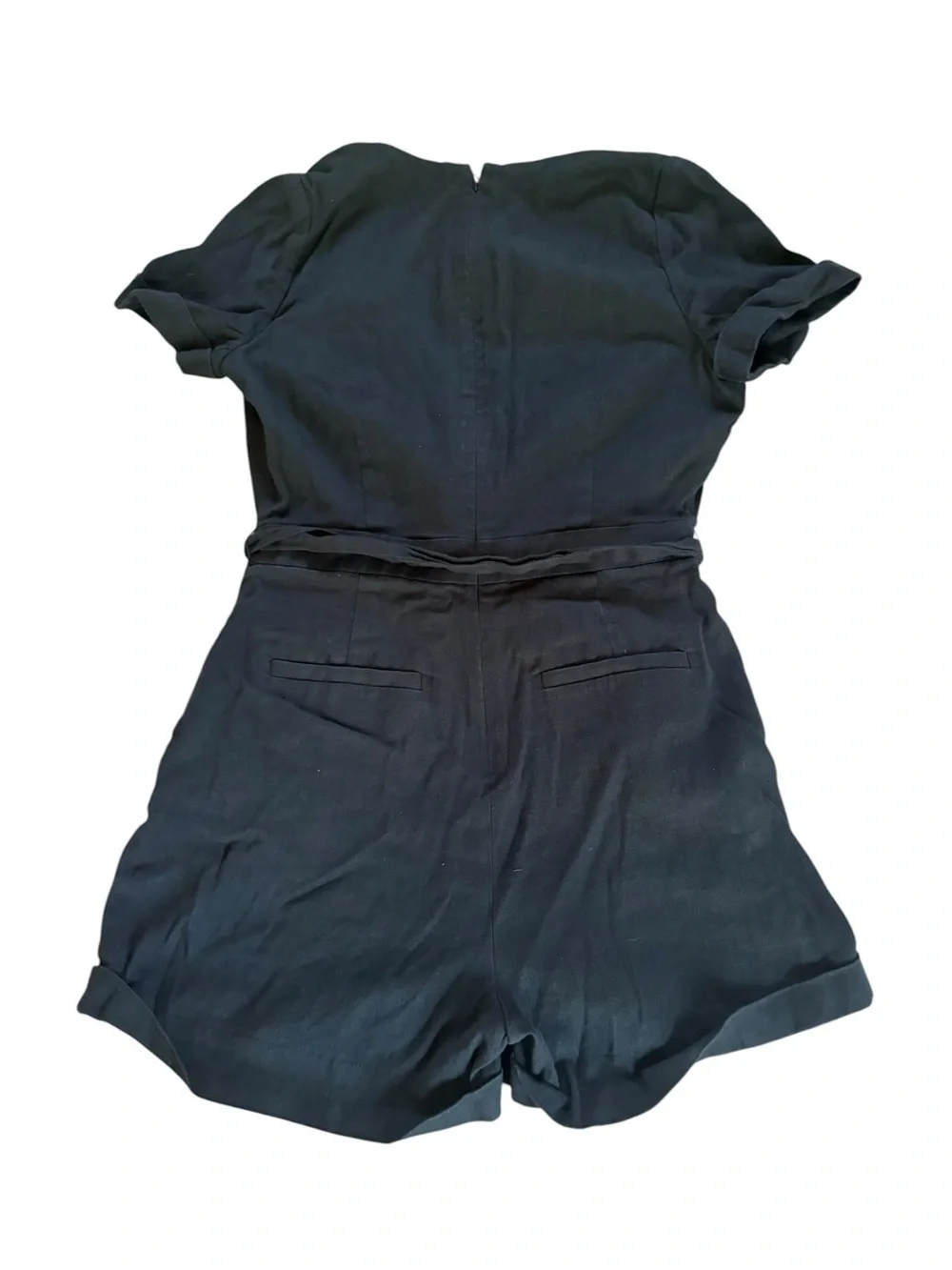 Banana Republic Black Linen Cotton Blend Romper Womens Size 2 Petite